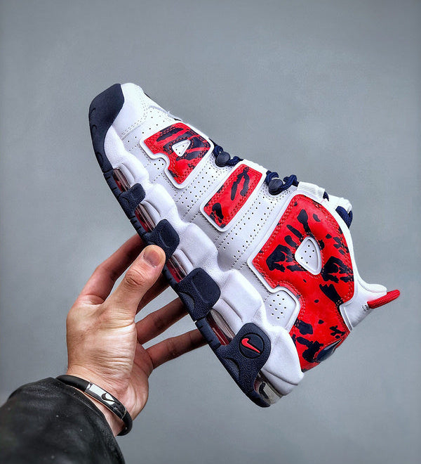 Uptempo Red Navy Camo
