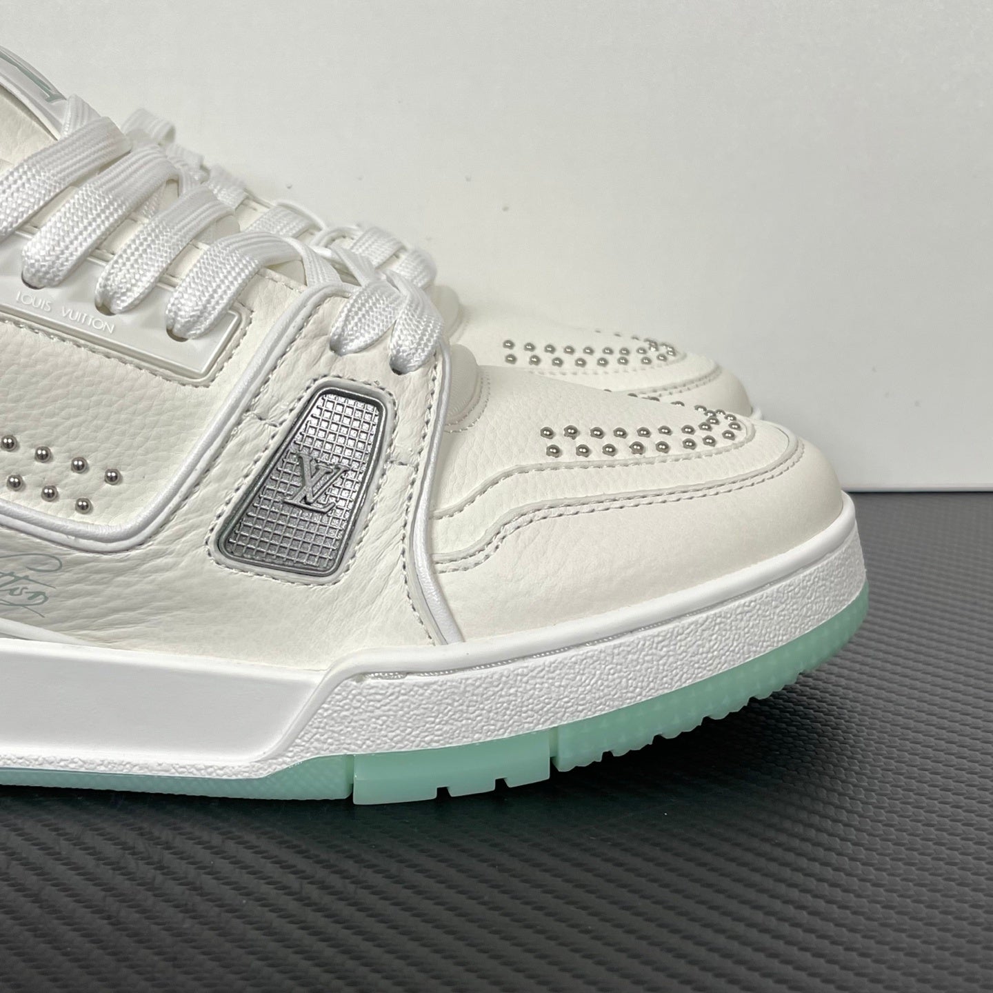 Trainer White and Mint Green