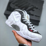 Foamposite White Black University Red