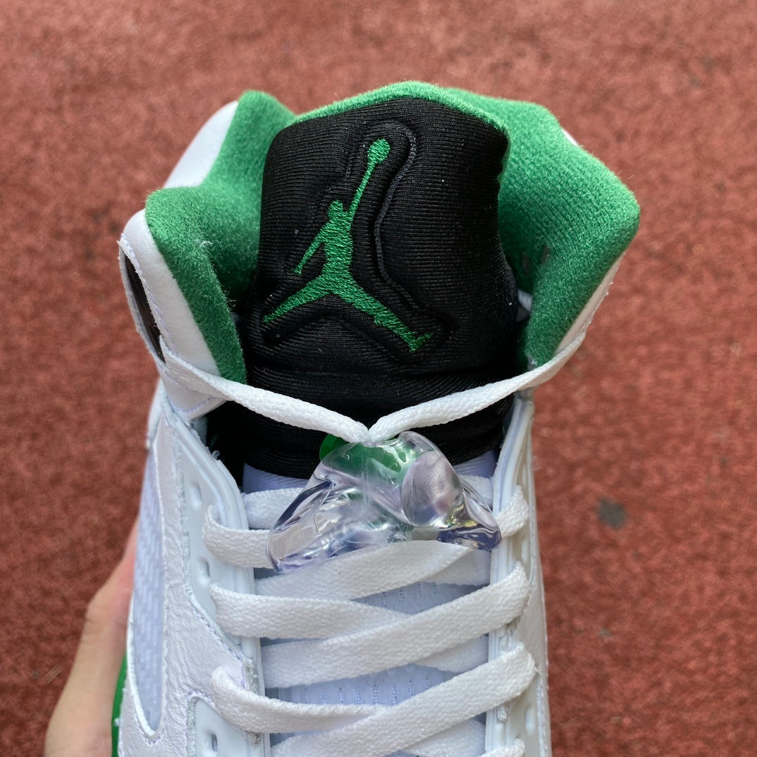 AJ 5 Burgundy Lucky Green