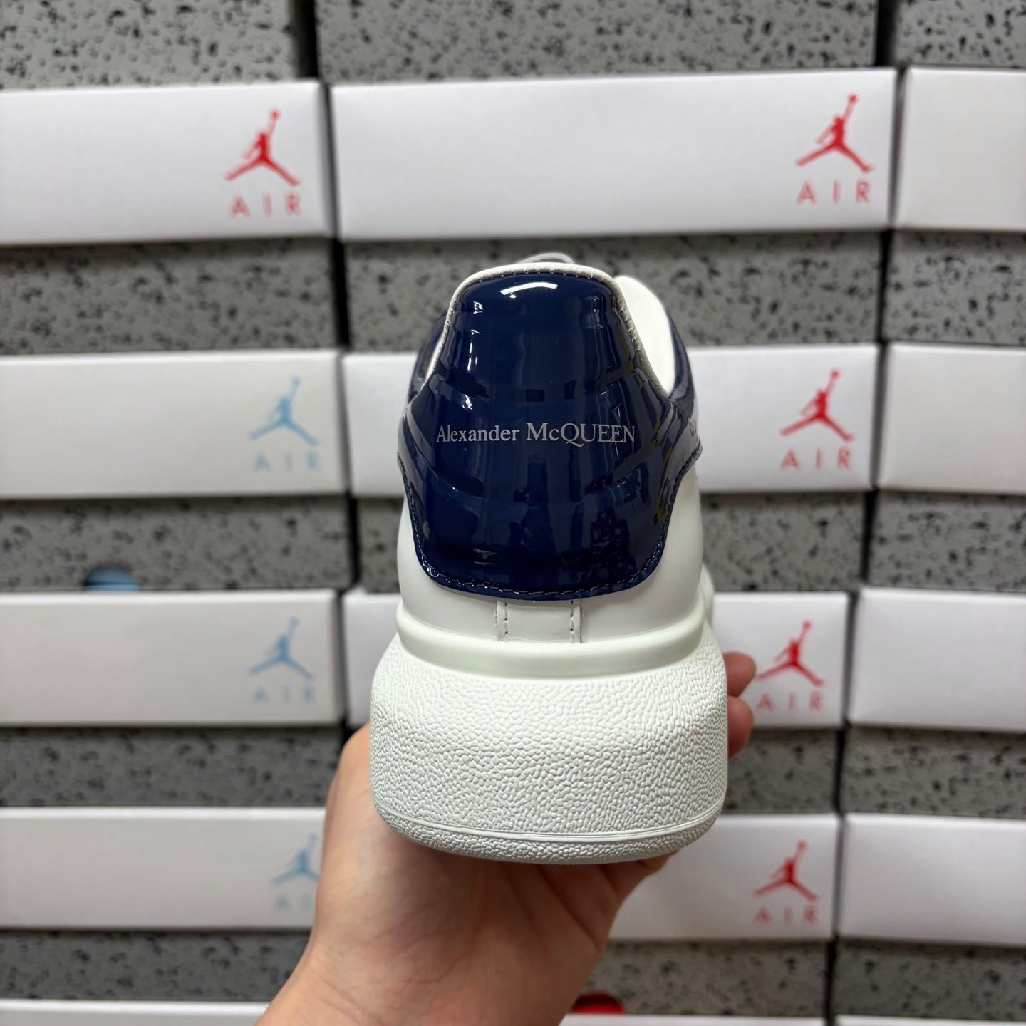 Alexander McQueen Mirror Dark Blue Drip Sneakers
