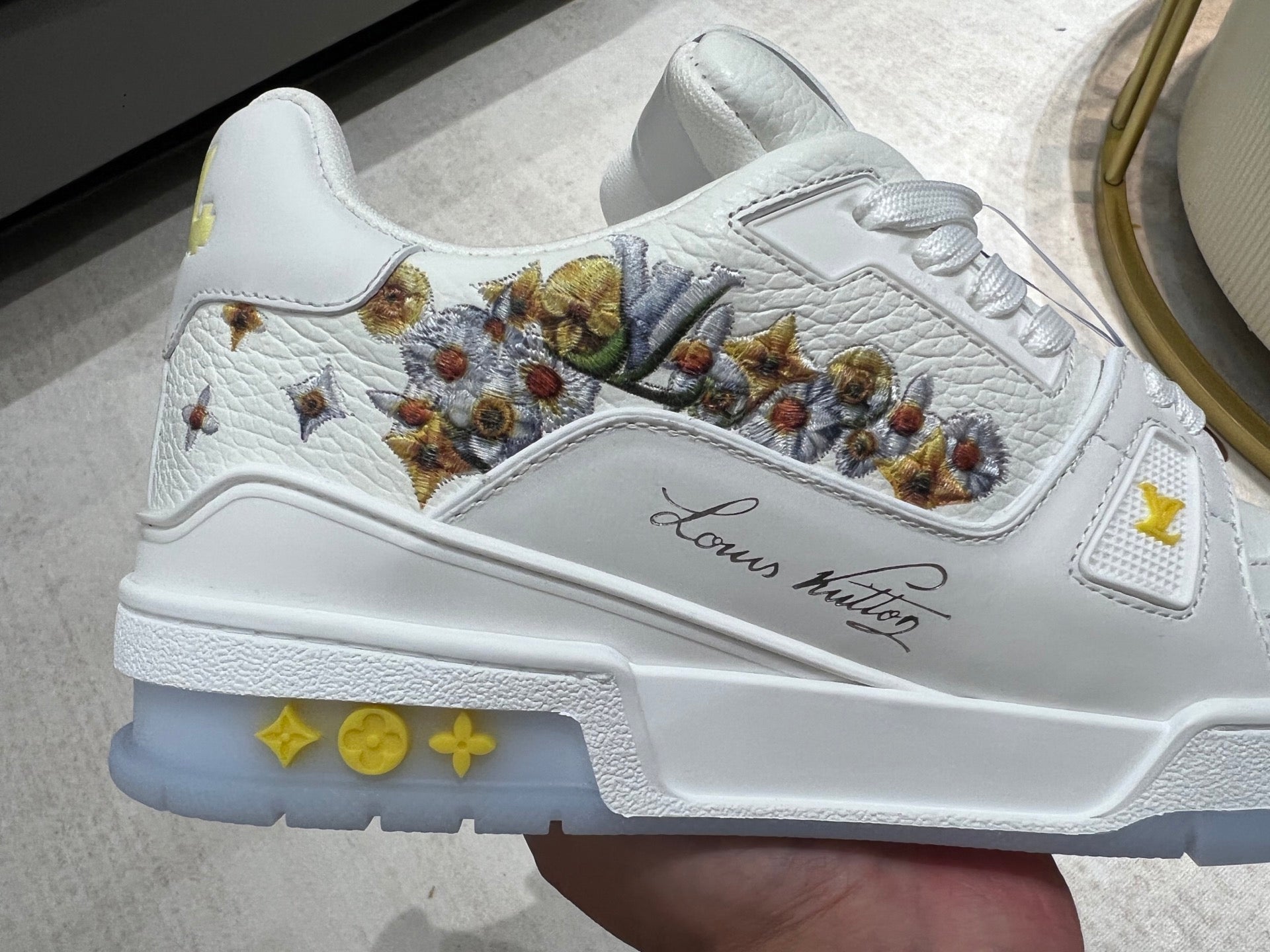Trainer White and Flowers
