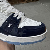 Trainer White and Navy Blue