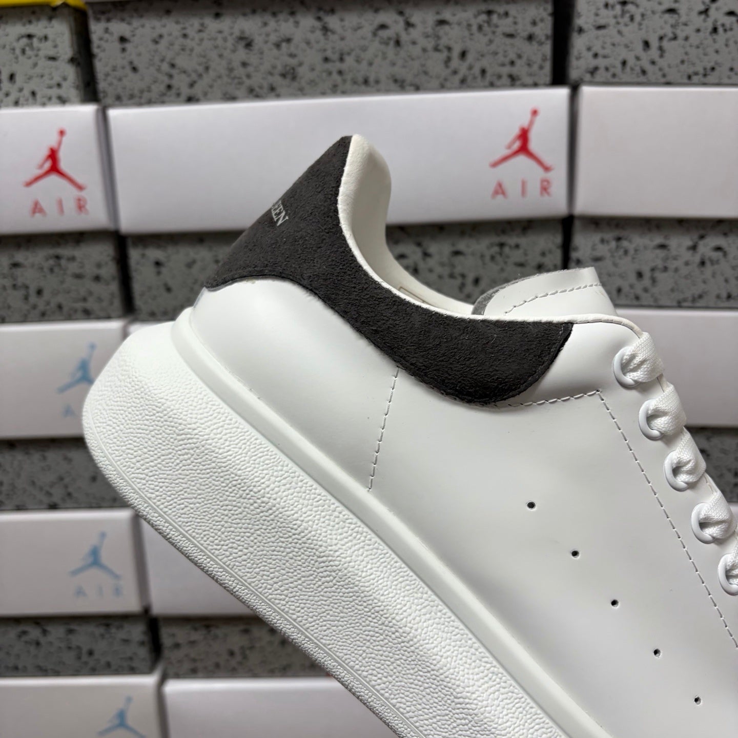 Alexander McQueen Grey Suede Drip Sneakers