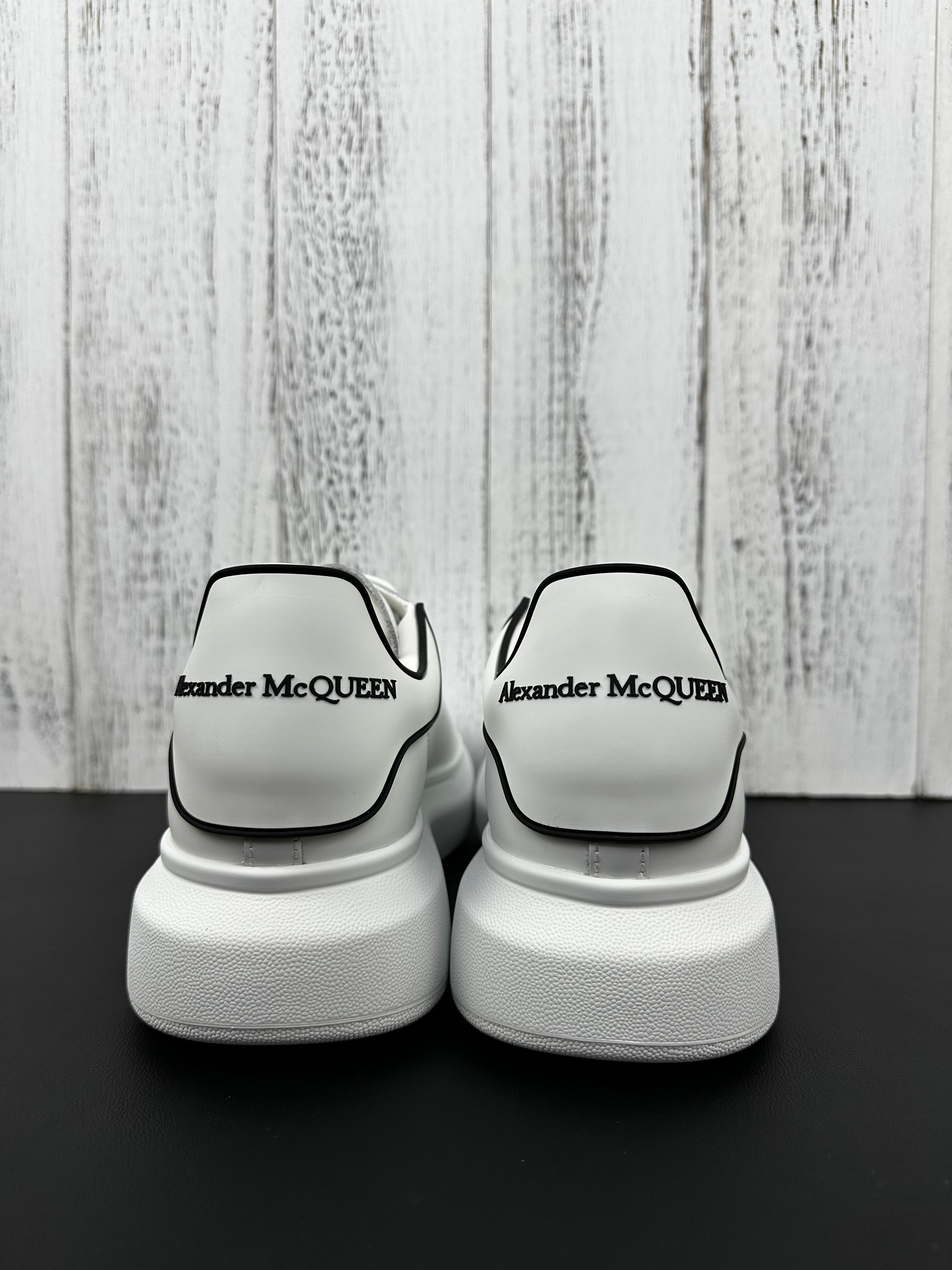 Alexander McQueen White and Black Drip Sneakers