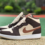 AJ1 MID Brown Basalt Oatmea
