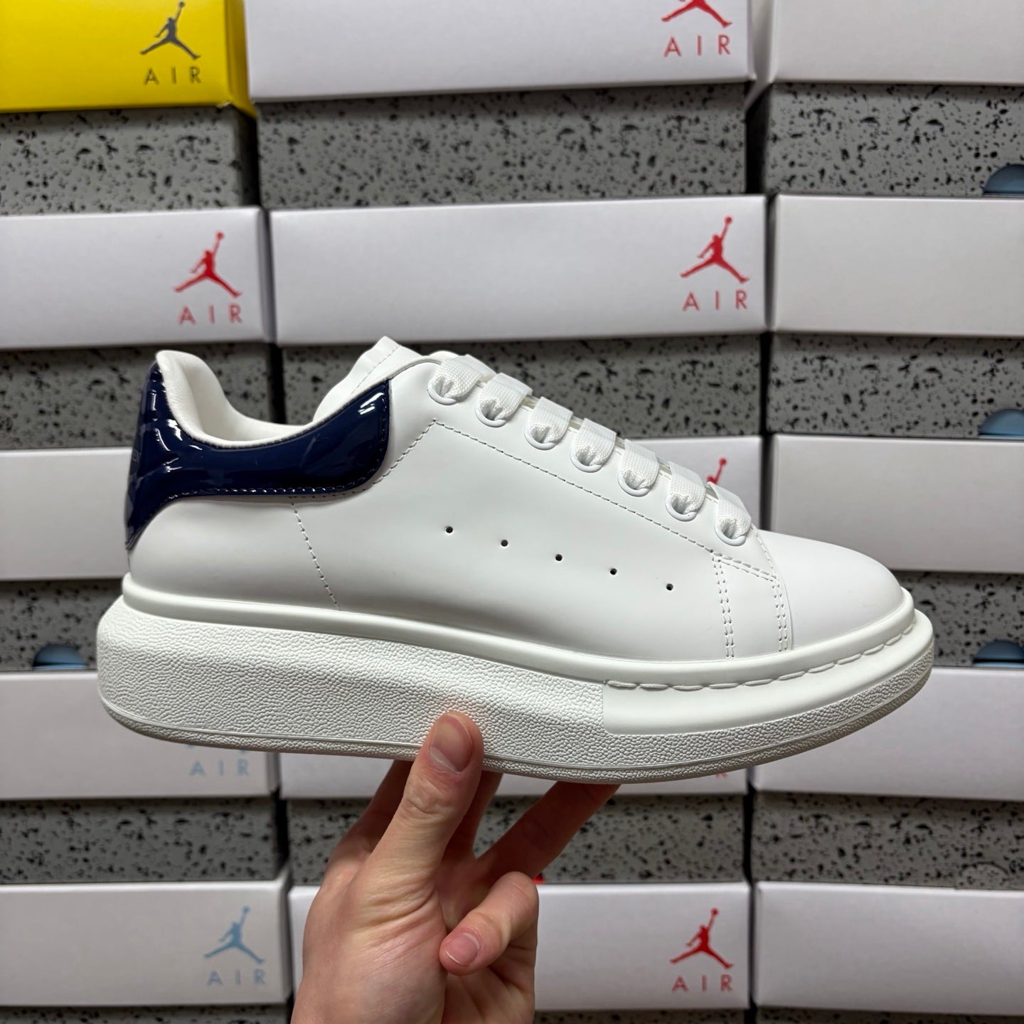 Alexander McQueen Mirror Dark Blue Drip Sneakers