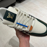Trainer White and Dark Green
