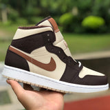 AJ1 MID Brown Basalt Oatmea