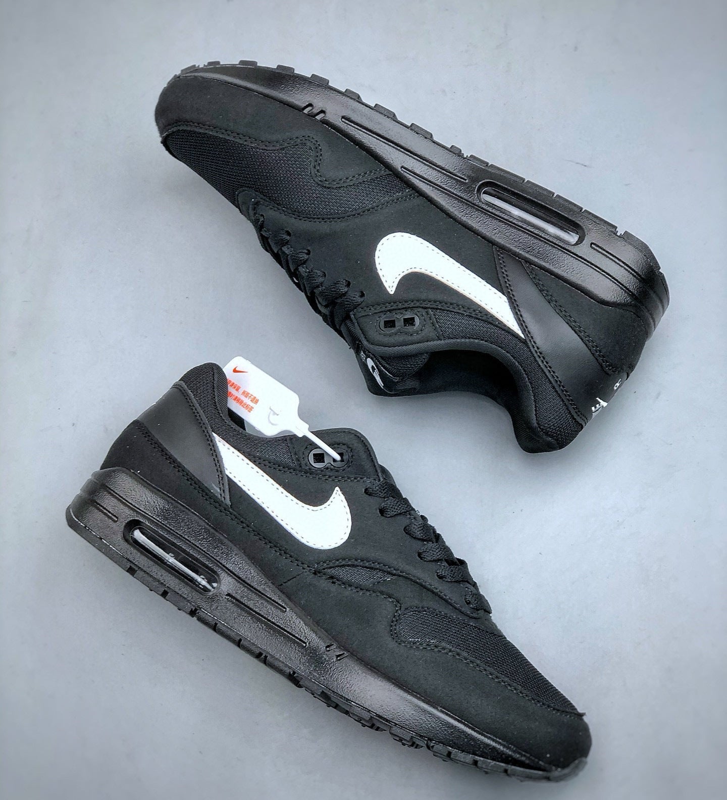 Air Max 1 Black White Swoosh