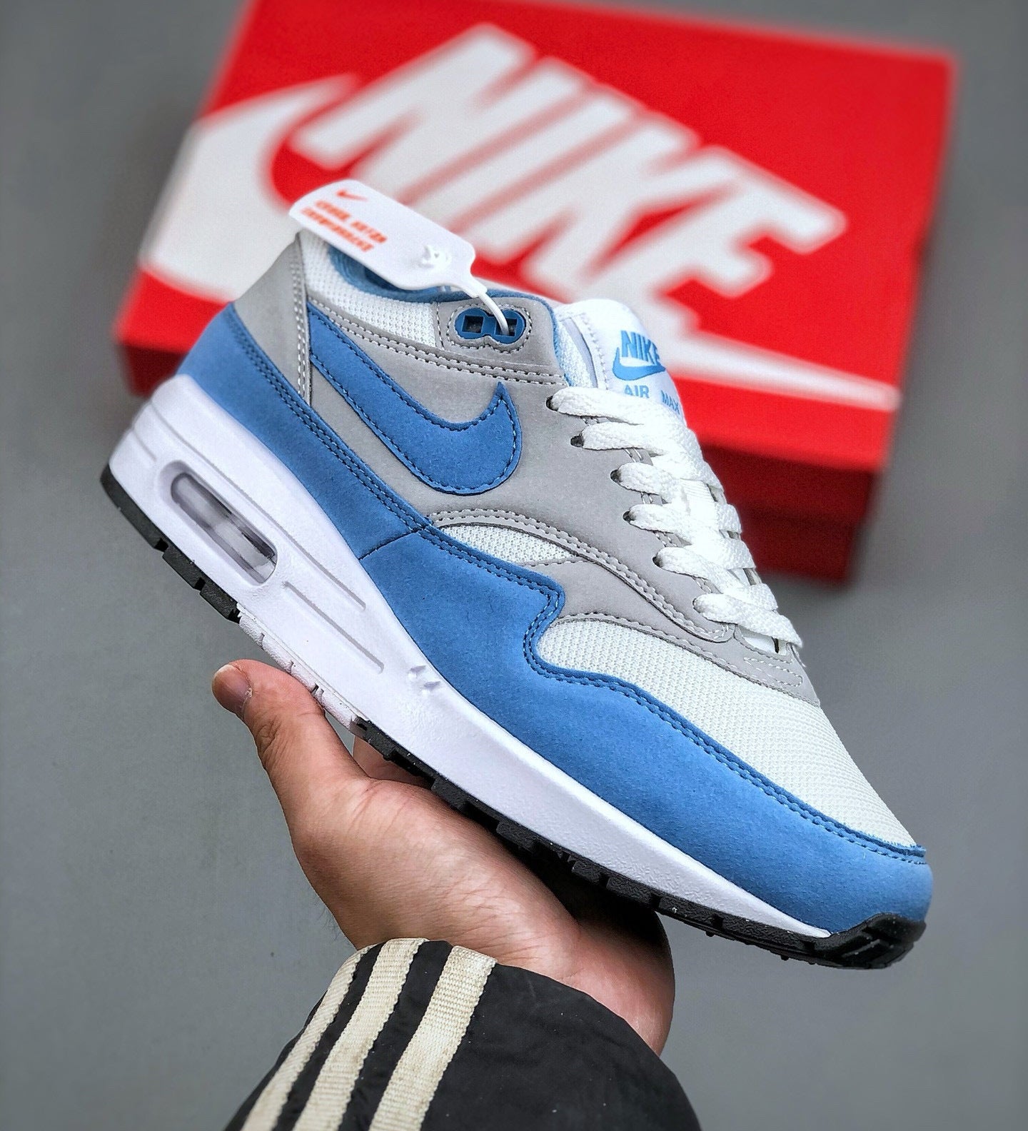 Air Max 1 White University Blue