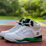 AJ 5 Burgundy Lucky Green