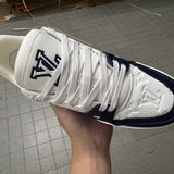Trainer White and Navy Blue