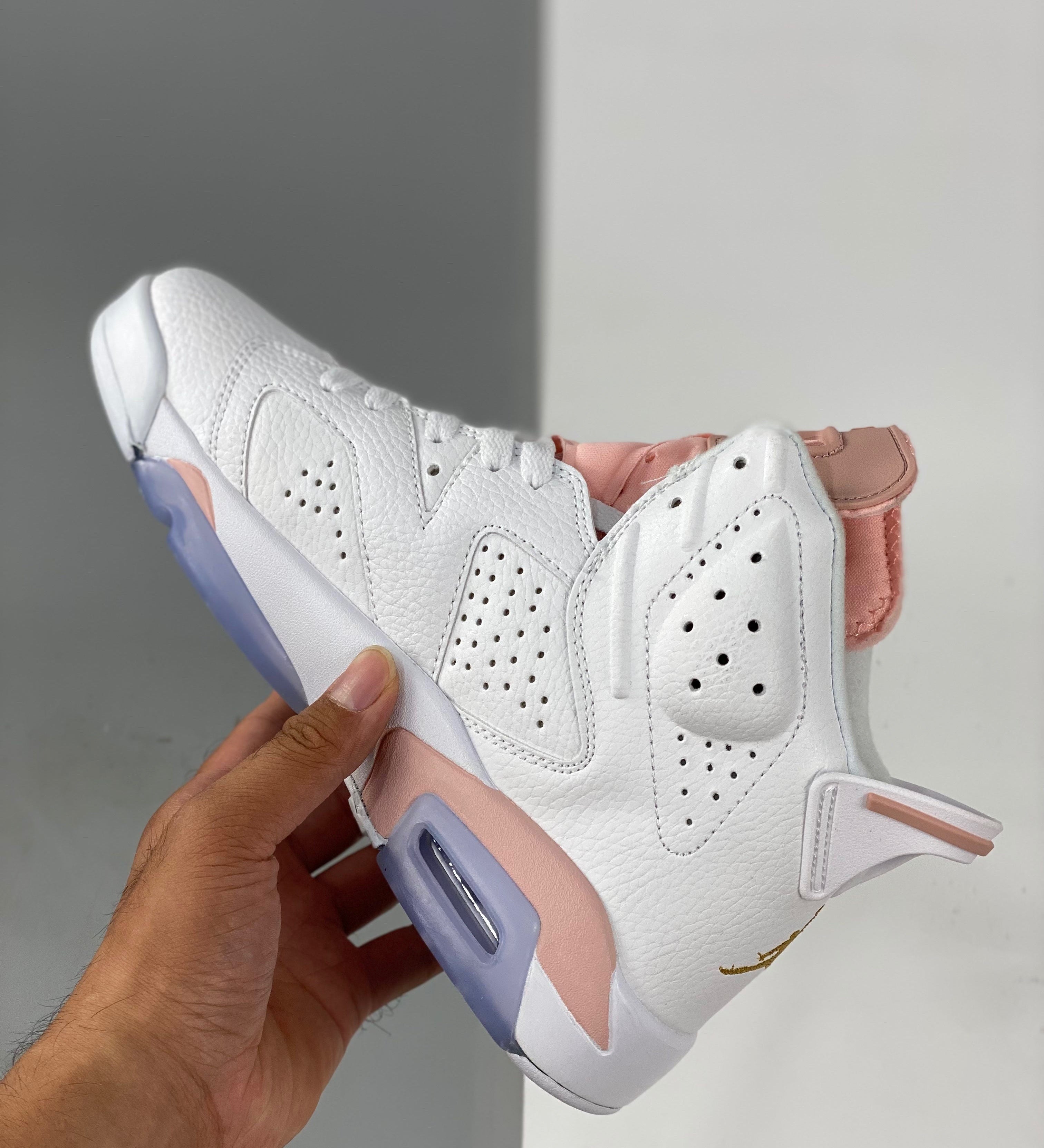 AJ6 Retro Pink Gold Hoops