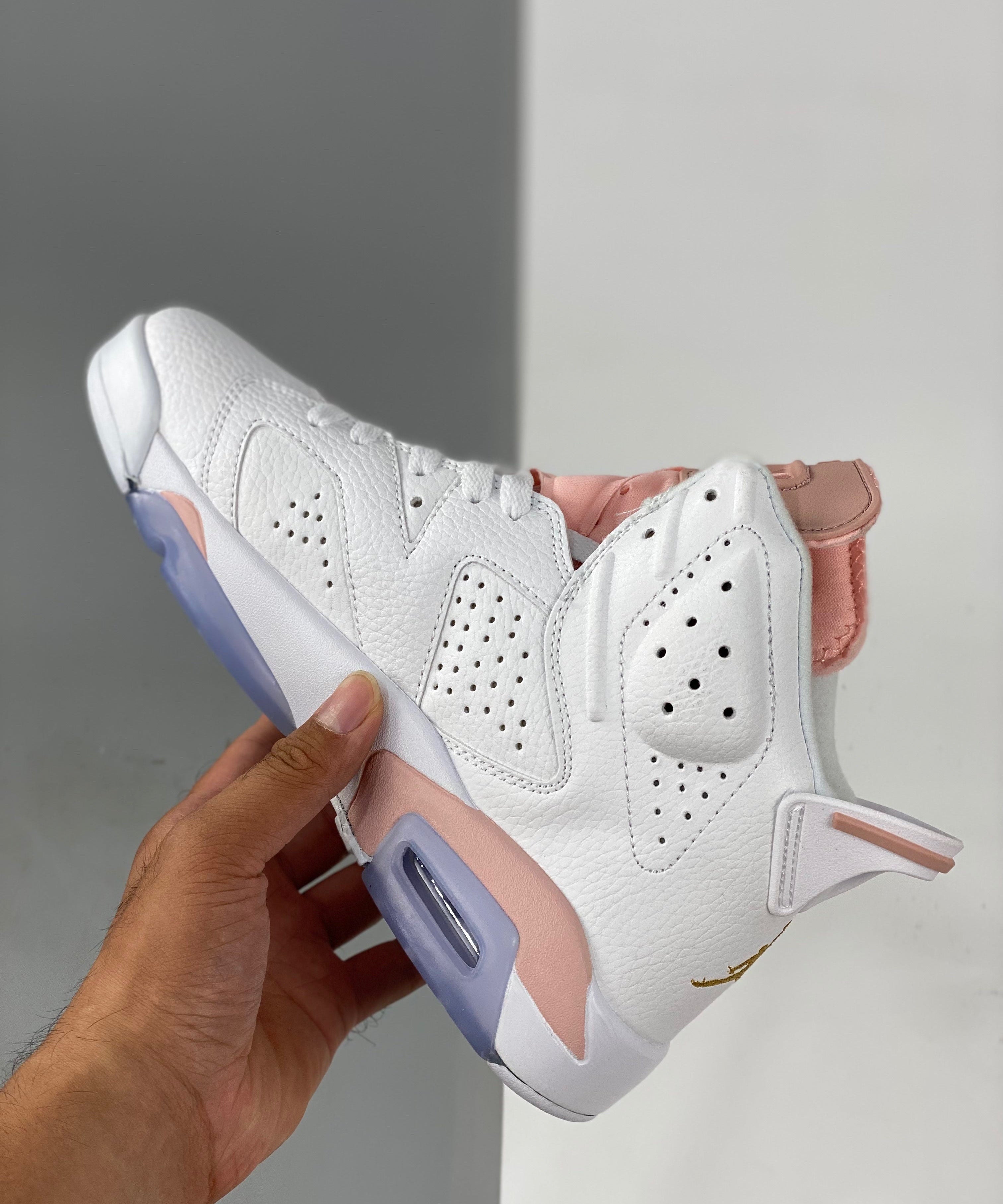 AJ6 Retro Pink Gold Hoops