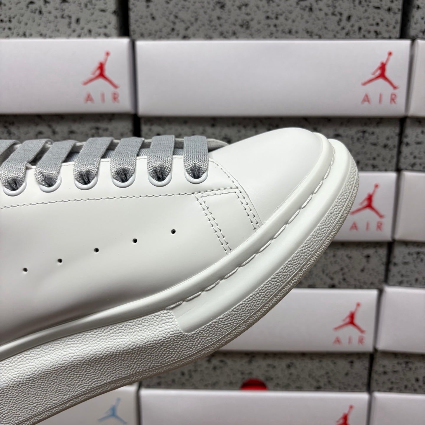 Alexander McQueen Metallic Silver Drip Sneakers