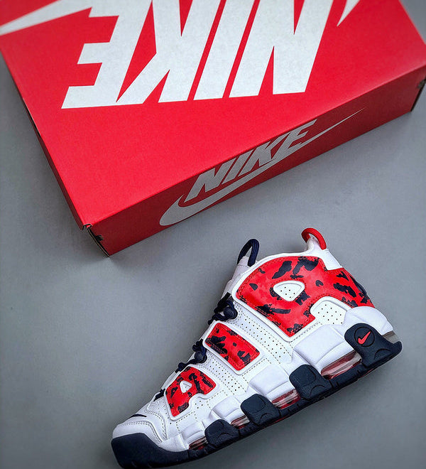 Uptempo Red Navy Camo