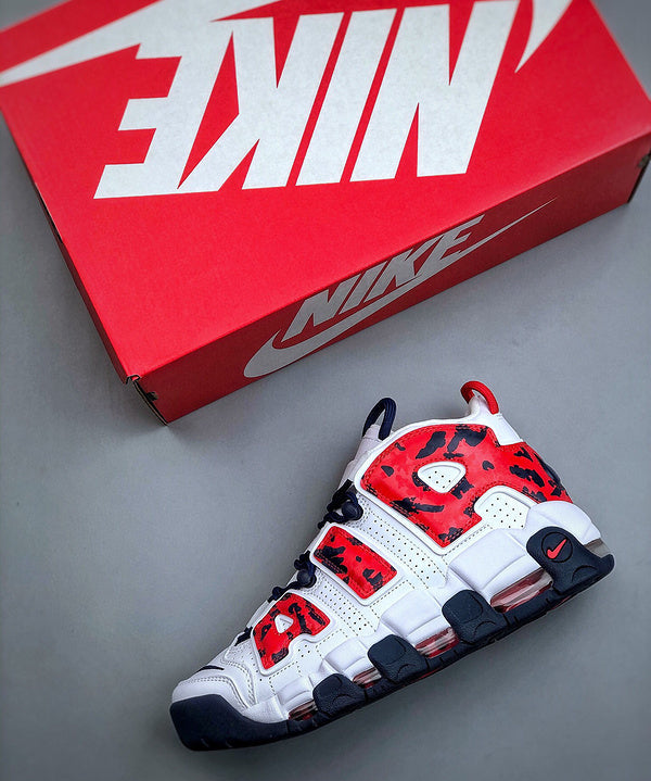 Uptempo Red Navy Camo