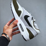 Air Max 1 White Black Medium Olive
