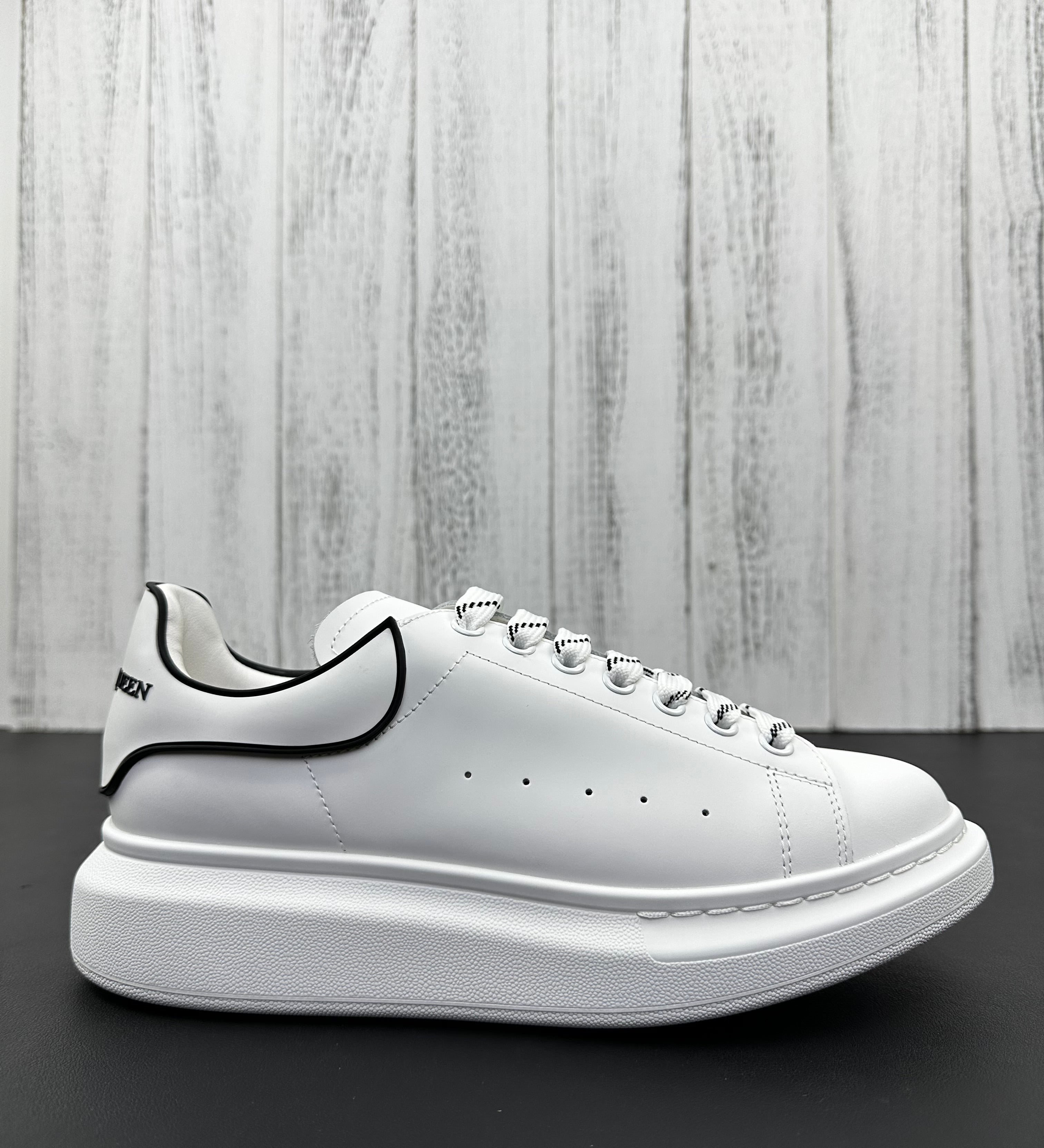 Alexander McQueen White and Black Drip Sneakers
