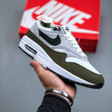 Air Max 1 White Black Medium Olive