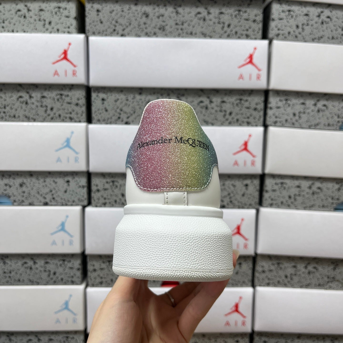 Alexander McQueen Brilliant Rainbow Drip Sneakers
