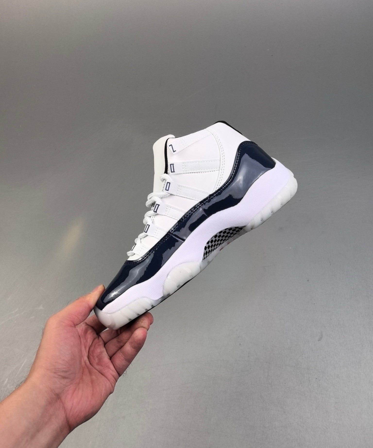 AJ11 High White and Blue Navy