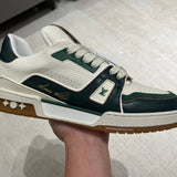 Trainer White and Dark Green