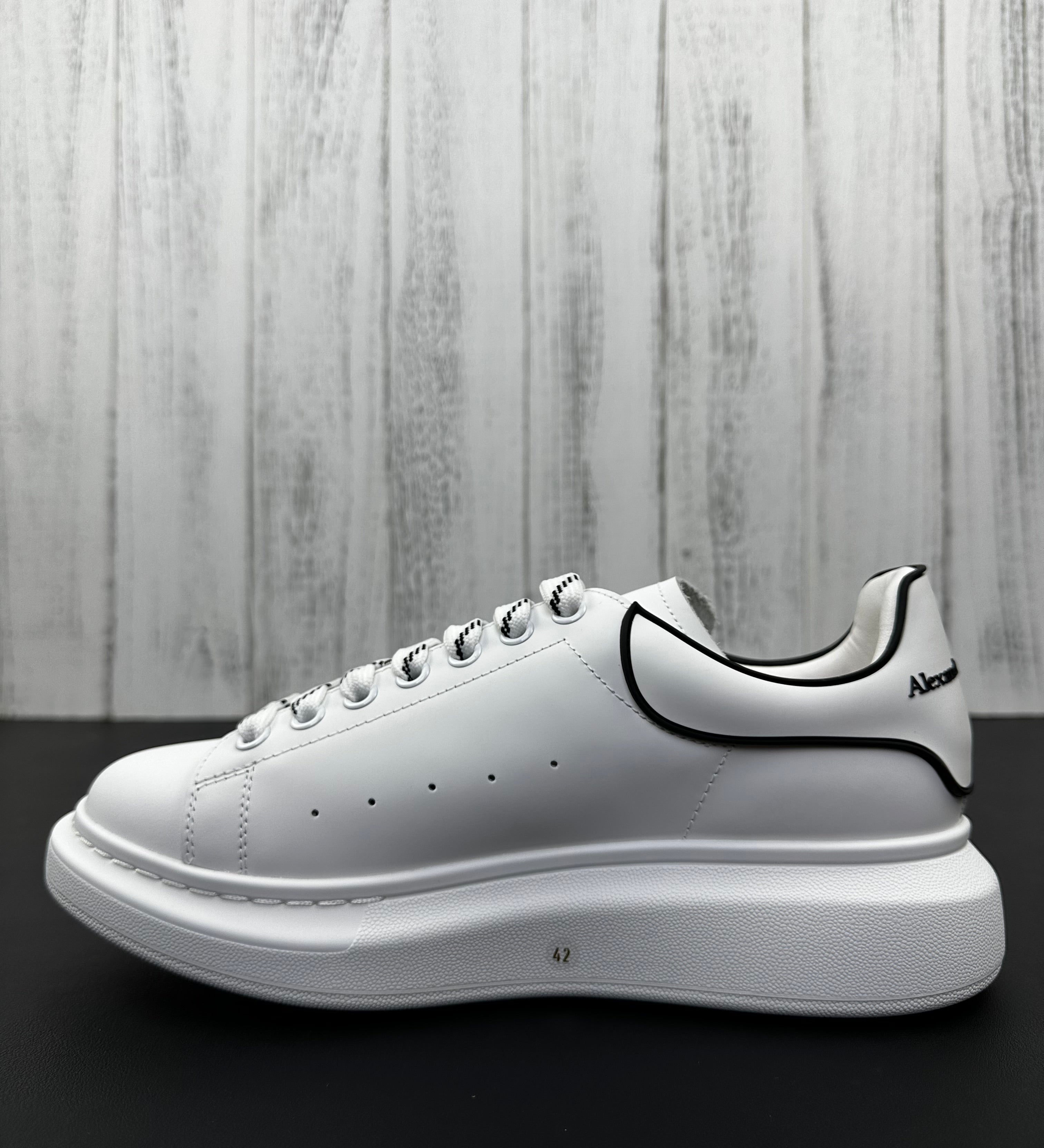 Alexander McQueen White and Black Drip Sneakers