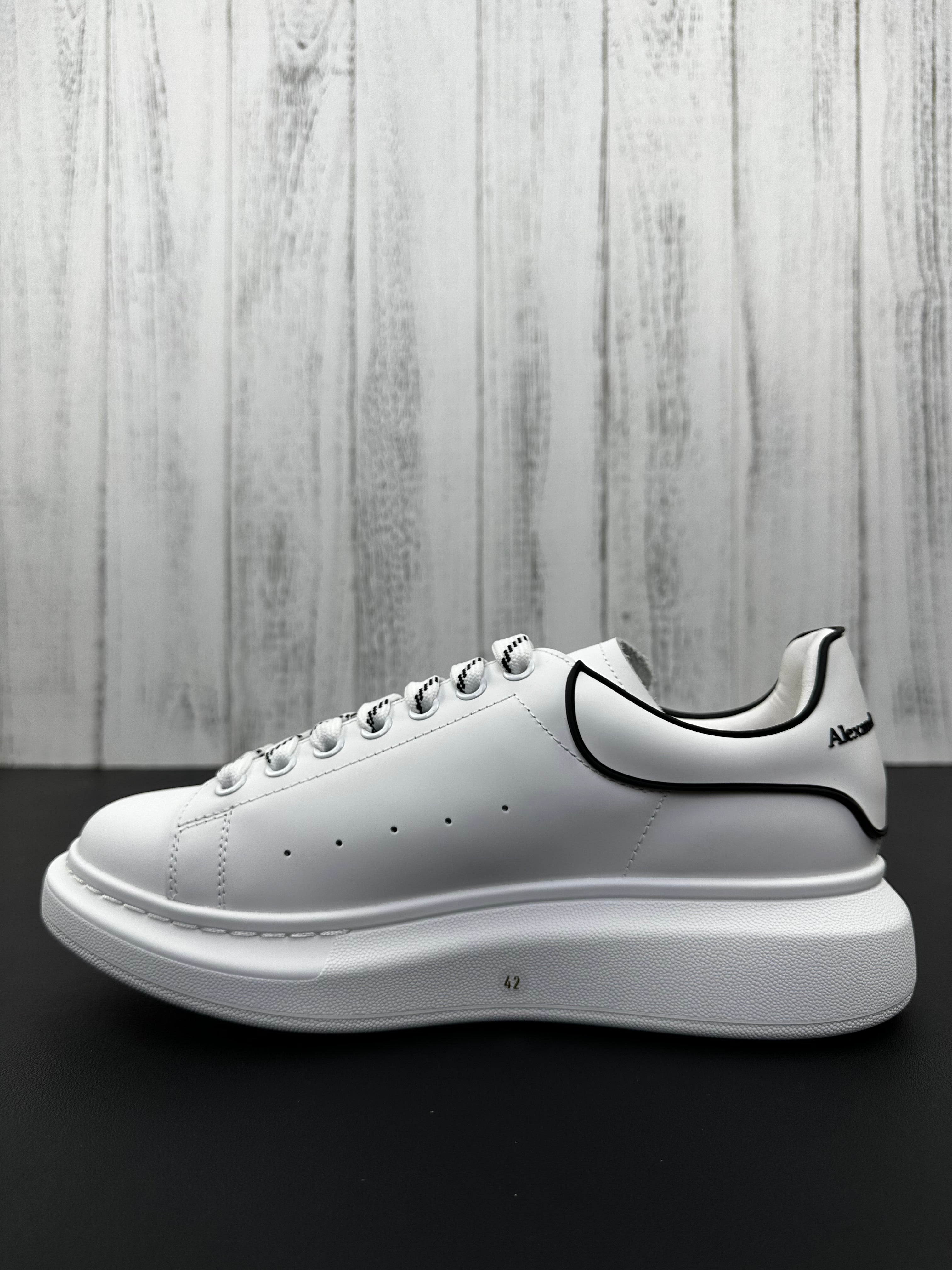 Alexander McQueen White and Black Drip Sneakers
