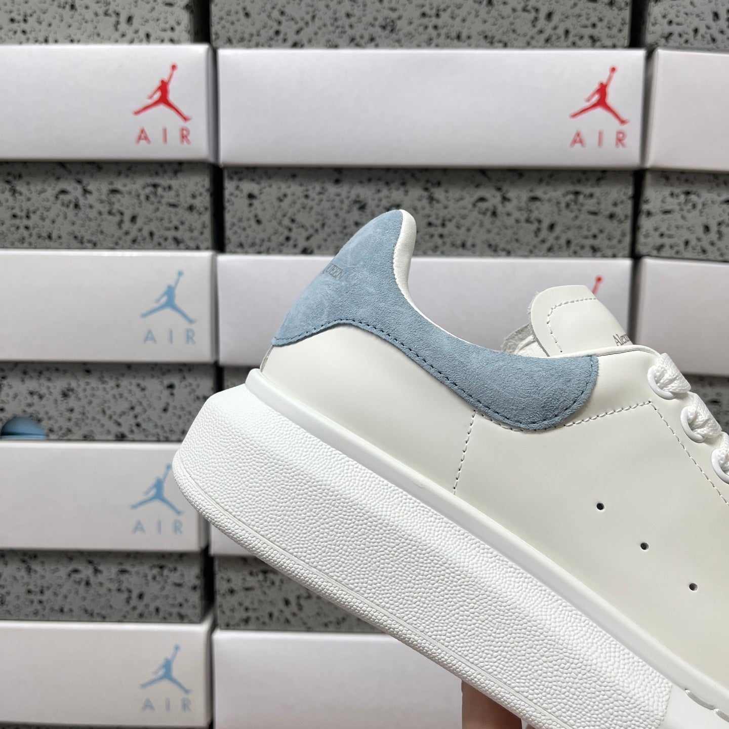 Alexander McQueen Blue Suede Drip Sneakers