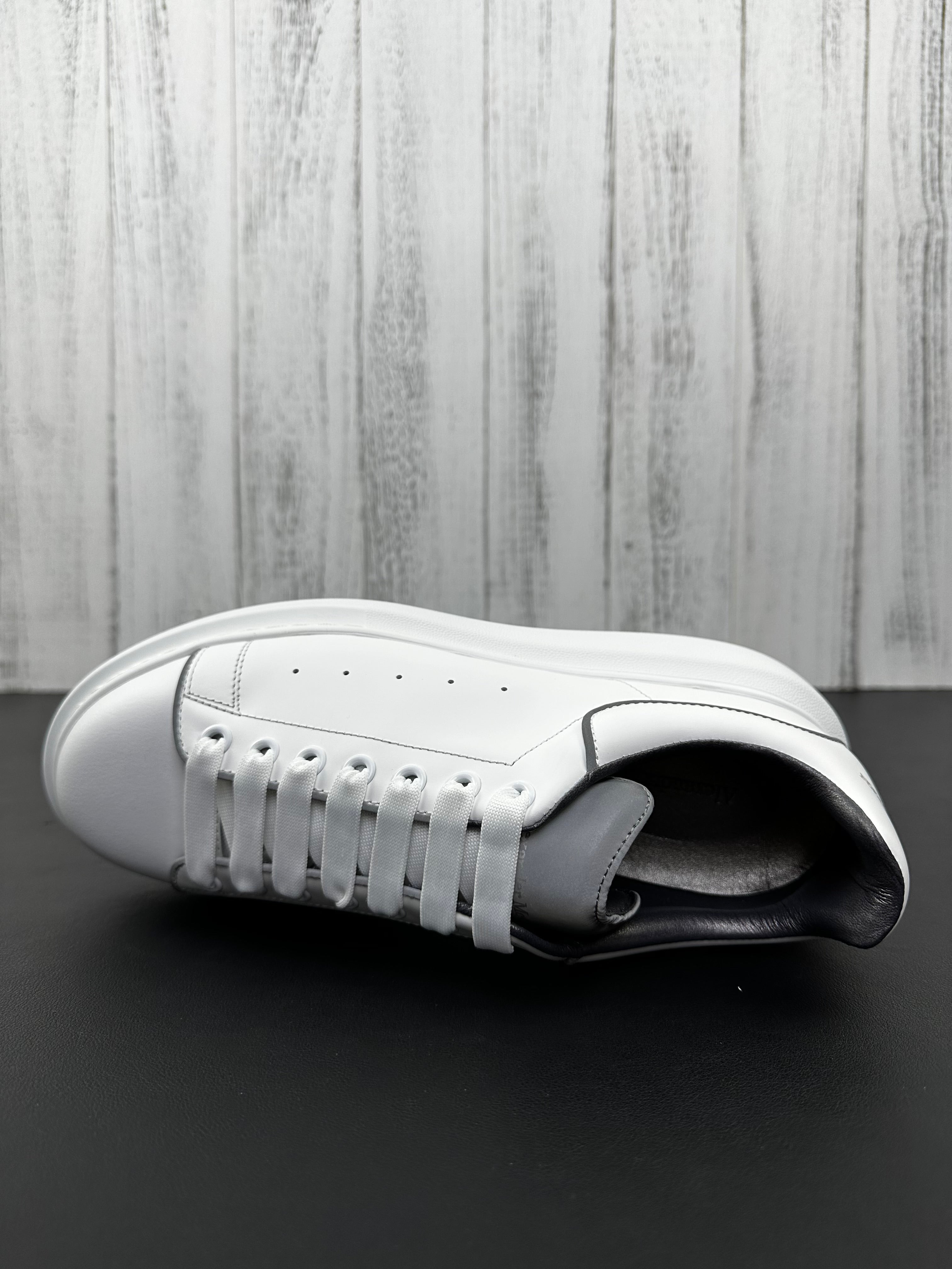 Alexander McQueen White and Grey Drip Sneakers