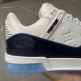 Trainer White and Navy Blue