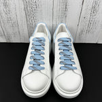 Alexander McQueen White and Blue Drip Sneakers