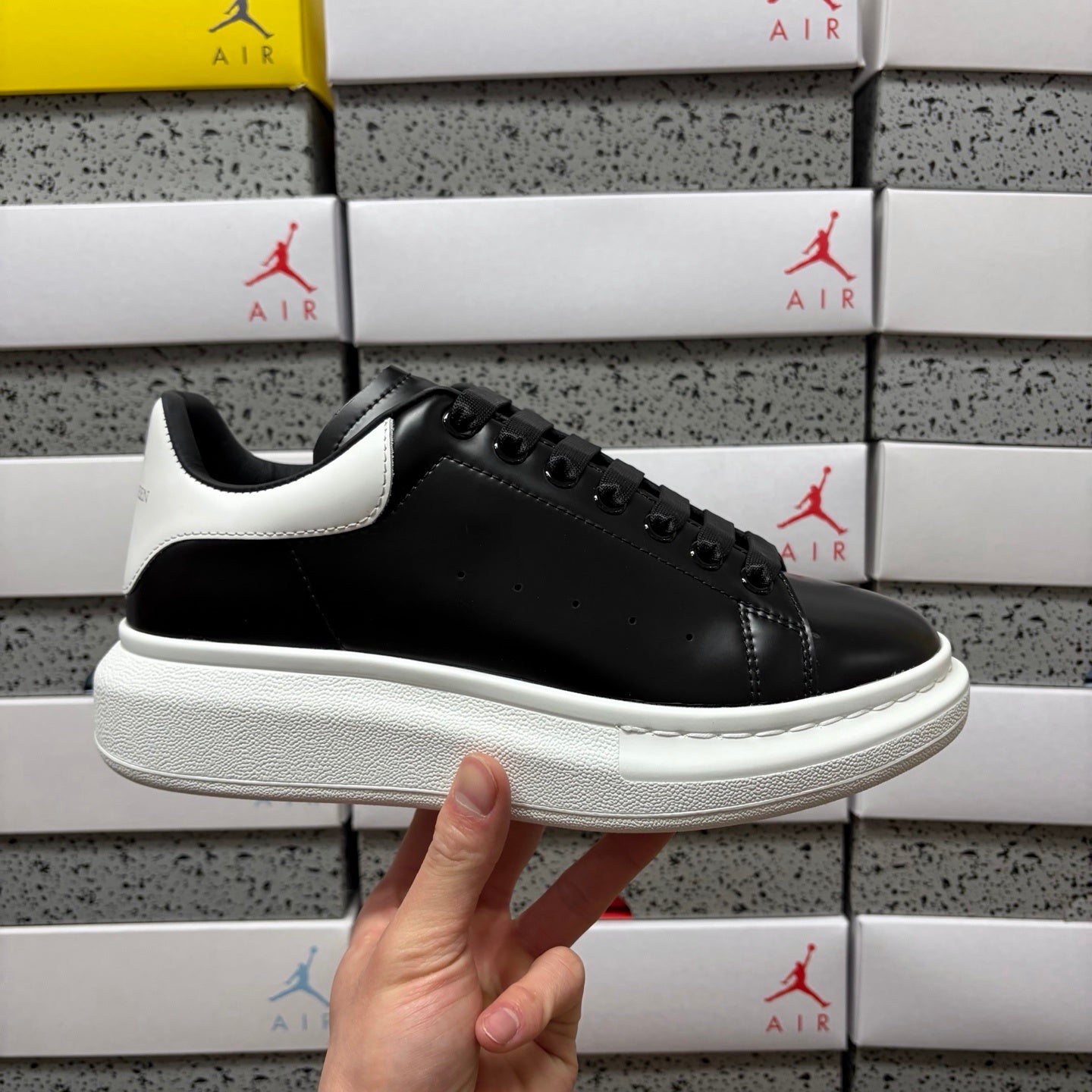 Alexander McQueen Black & White Drip Sneakers