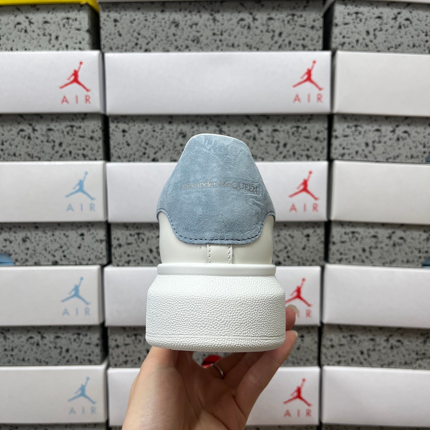 Alexander McQueen Blue Suede Drip Sneakers