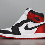 AJ1 High Satin Black Toe Red