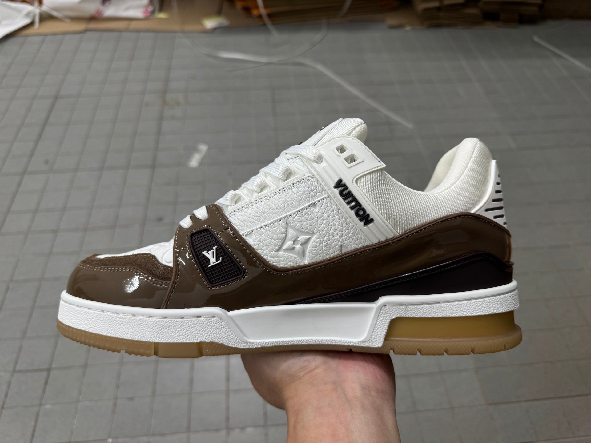 Trainer White and Brown