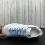 Alexander McQueen White and Blue Drip Sneakers