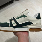 Trainer White and Dark Green