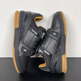 Trainer Black and Brown Sole