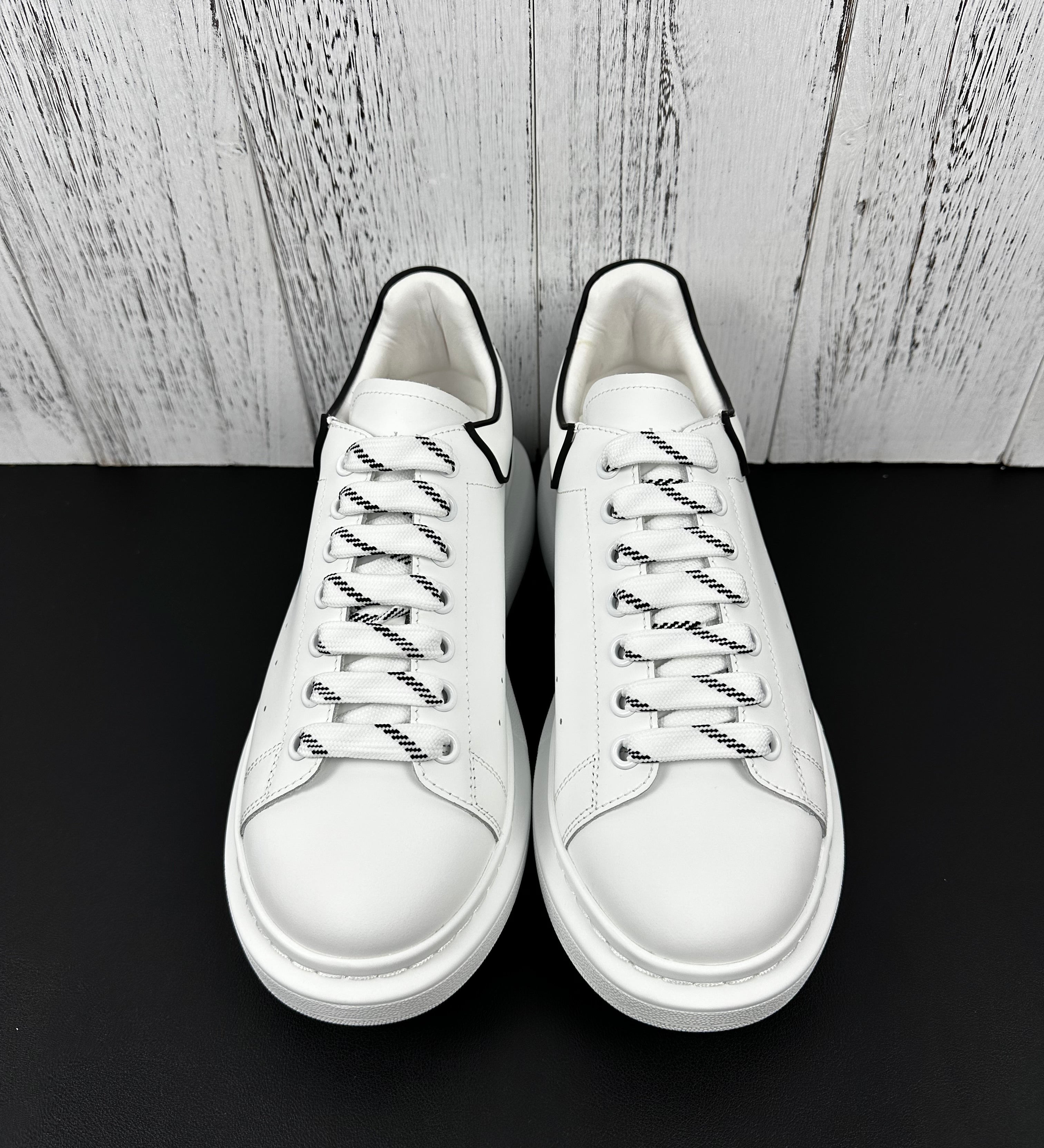 Alexander McQueen White and Black Drip Sneakers