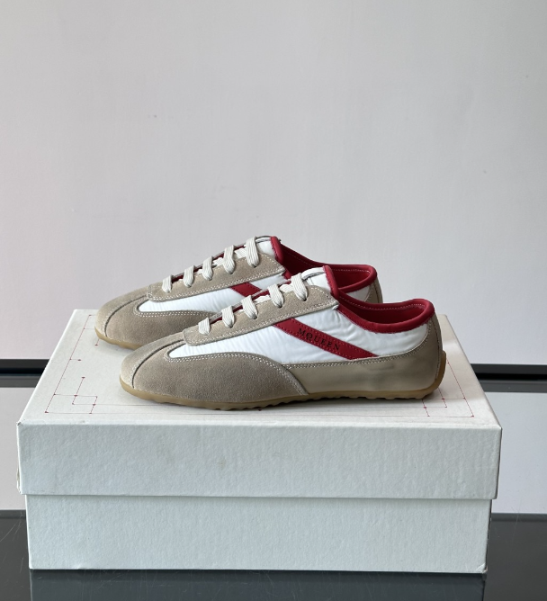 Alexander Mcqueen Boxe Beige/Red Drip Sneakers