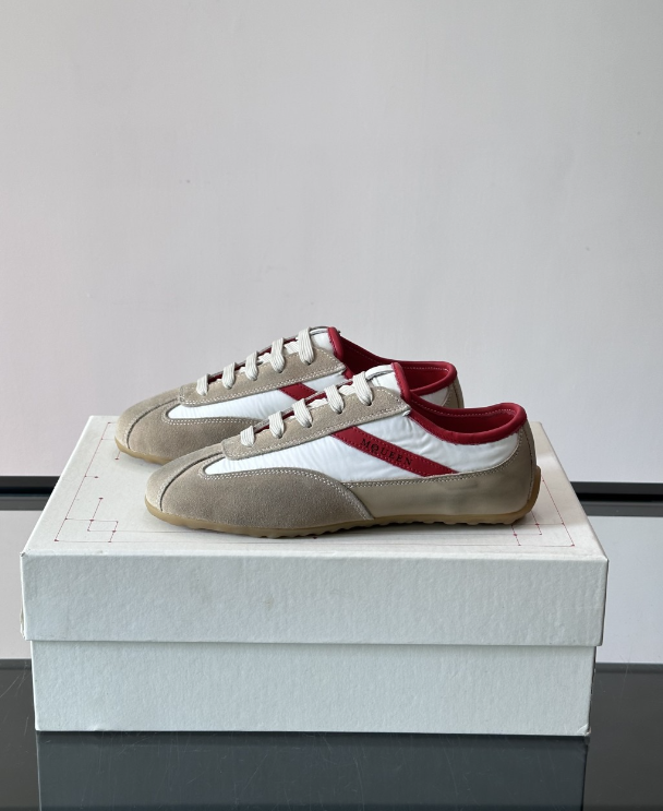 Alexander Mcqueen Boxe Beige/Red Drip Sneakers