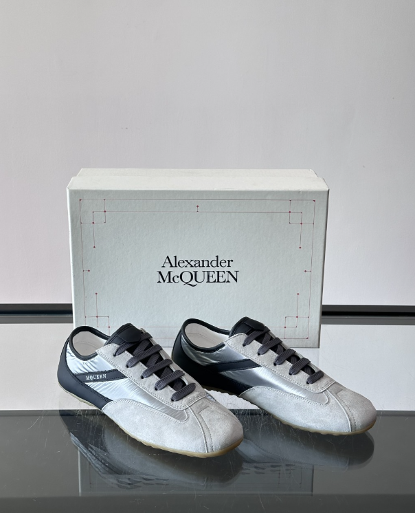 Alexander Mcqueen Boxe Grey/Black Drip Sneakers