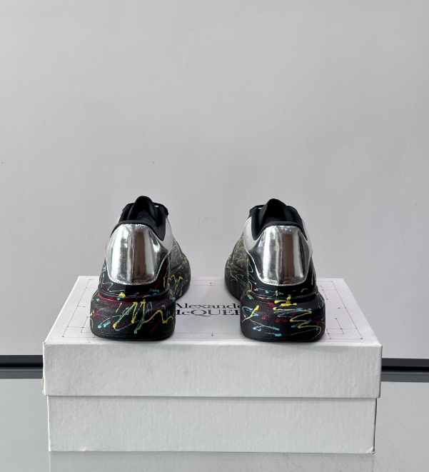 Alexander McQueen Oversized Black Multicolor Drip Sneakers