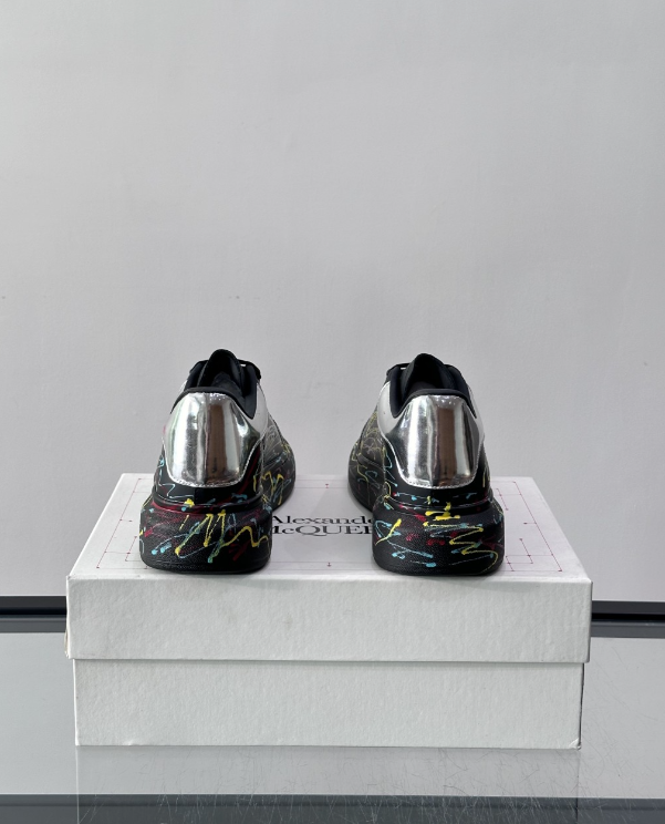Alexander McQueen Oversized Black Multicolor Drip Sneakers
