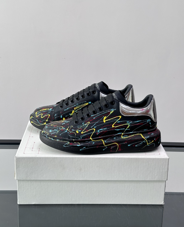 Alexander McQueen Oversized Black Multicolor Drip Sneakers