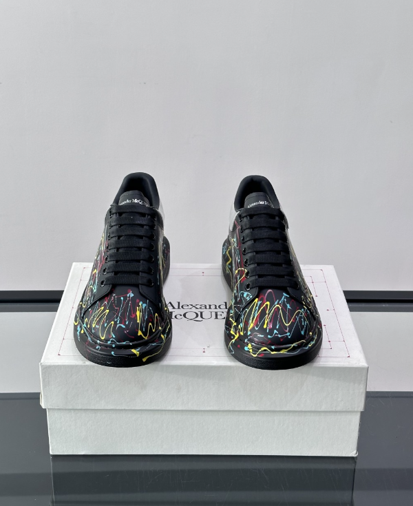 Alexander McQueen Oversized Black Multicolor Drip Sneakers