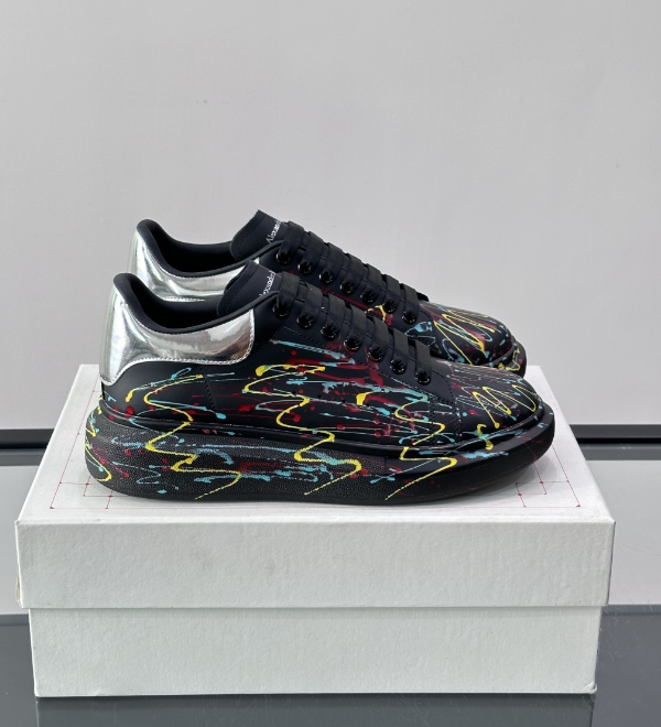 Alexander McQueen Oversized Black Multicolor Drip Sneakers